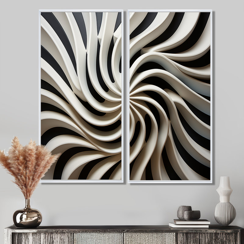 Art mural moderne noir et blanc I, 40" H x 40" W, Framed Print without Mat, White