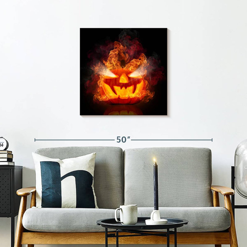 Lelend Flaming Jack O Lantern, 24" H x 24" W