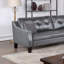 Ensemble de canapé de style contemporain 2 pièces Ensemble de canapé en similicuir gris et canapé avec causeuse