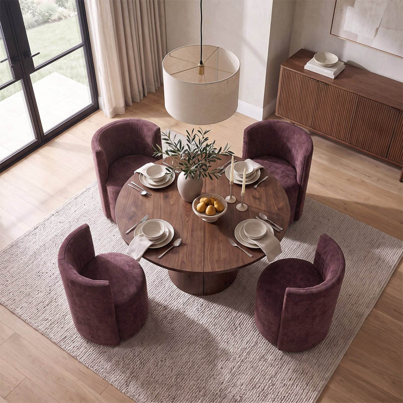 Ensemble table et chaises de salle à manger extensibles de 47 à 83 pouces avec chaises rembourrées et roulettes dissimulées