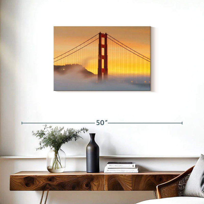 Lilie Golden Gate Bridge Sunset Mist, H 20 po x l 30 po