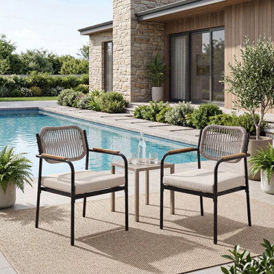 Linen Blend Upholstered Armchair
