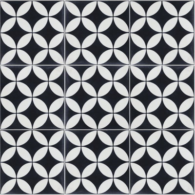 Carreau de ciment pour mur et plancher à motif circulaire 8 po x 8 po Circulos