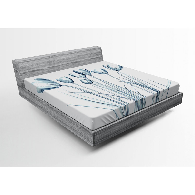Microfiber Floral Fitted Sheet, Full Fitted Sheet