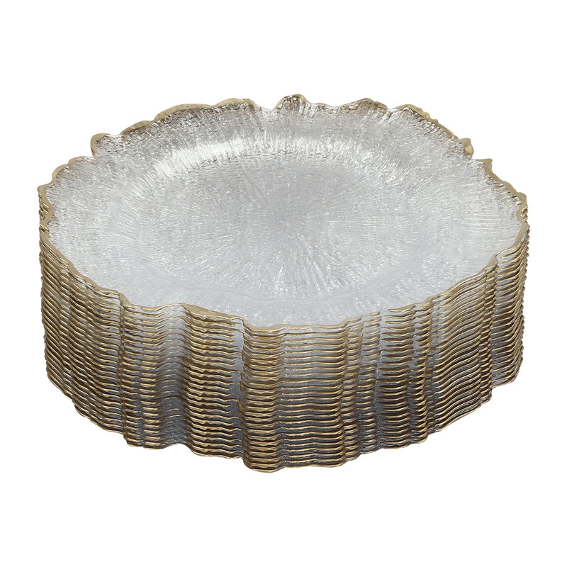Kawehi 12.6" Charger Plates Table Charger Plates, Gold