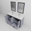 Meuble-lavabo double gris foncé l 60 po x P 22 po, comptoir en quartz blanc, ensemble de robinet et miroirs 22 po