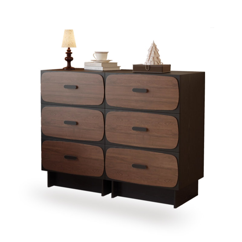 Armoire d'appoint en bois manufacturé noir massif