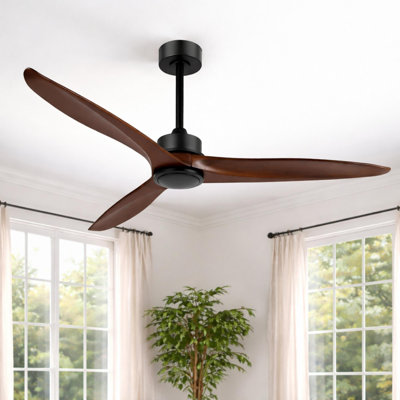 Ventilateur de plafond à 3 pales en bois massif avec télécommande Wivenhoe