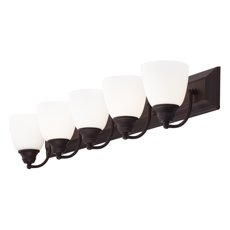 Éclairage de salle de bain à intensité variable 5 lumières Springfield, Bronze