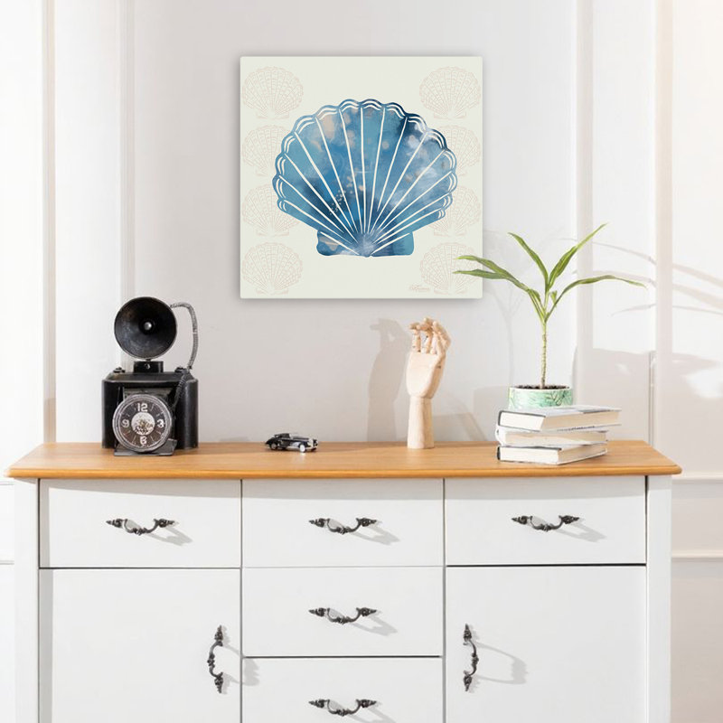 Coquillage blanc, art côtier, H 18 po x l 18 po