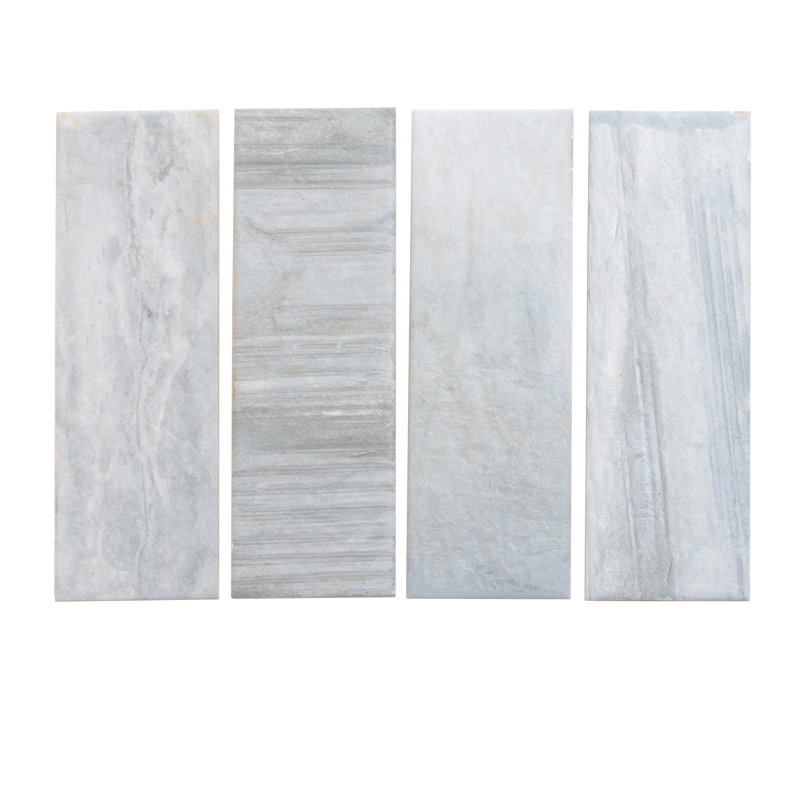 4" x 13" Porcelain Stone Look Subway Wall & Floor Tile, Gray