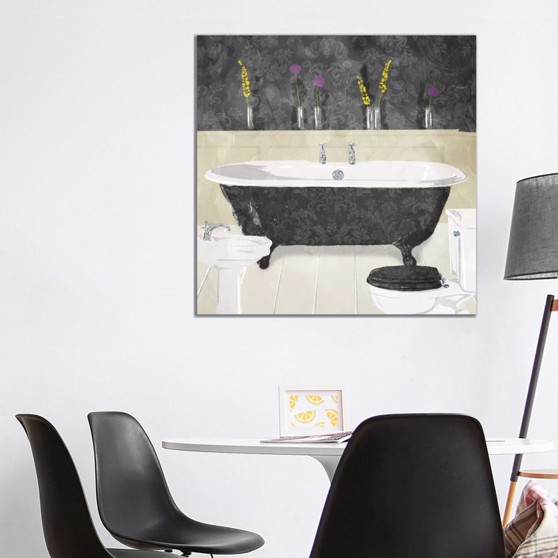 Bathroom Florals Mate by Milli Villa - Wrapped Canvas Painting, 93.98 cm H x 93.98 cm W x 3.175 cm D