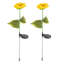 Yellow Sunflower Solar Powered Outdoor Spike Light Satin Solar Powered Integrated LED Pathway Light