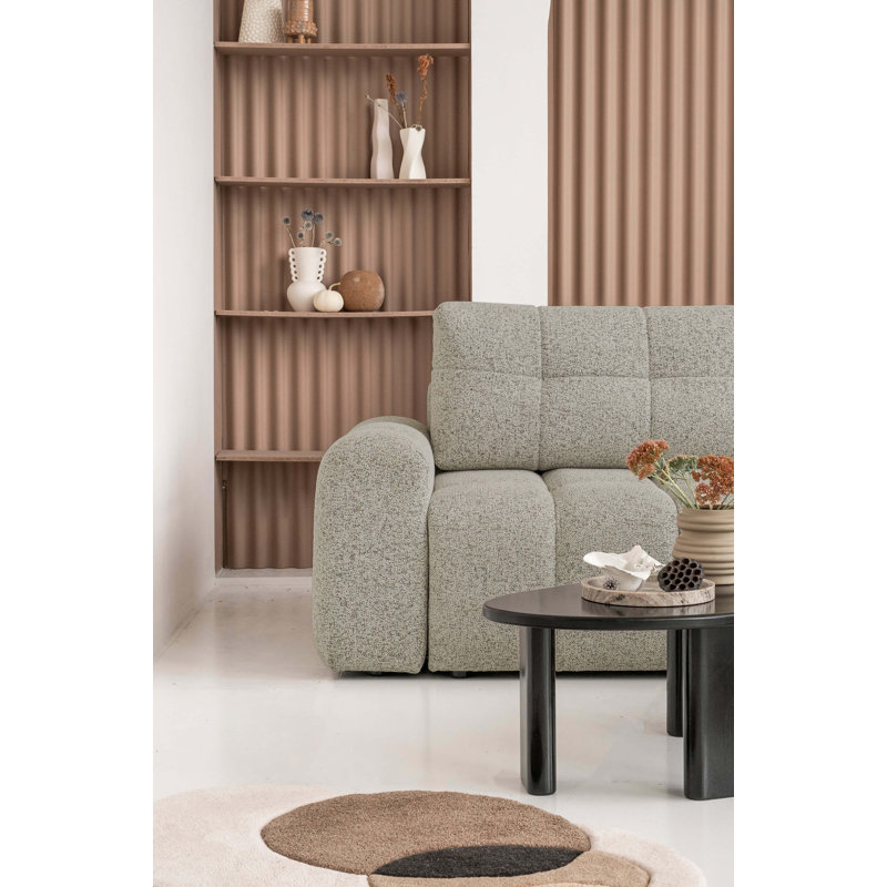 Sofa Bed, in Grey, 94cm H x 268cm W x 184cm D, Right -sided