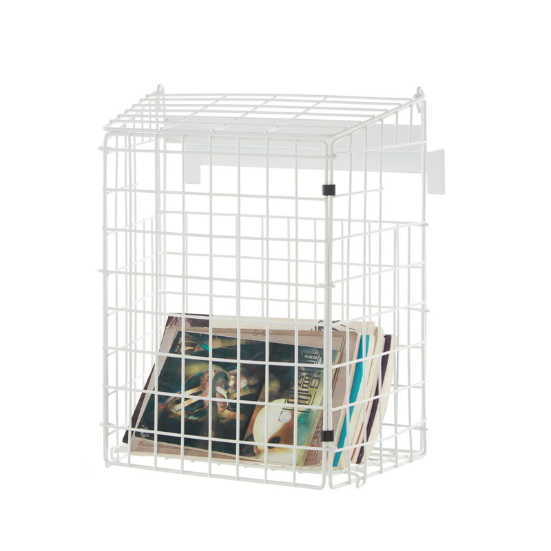 Letter Box Mail Catcher Metal Basket , White