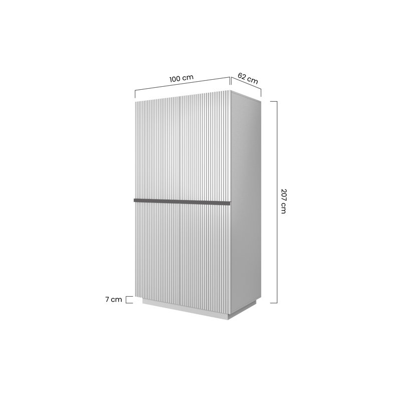 Alylah Manufactured Wood Wardrobe, White/Gold