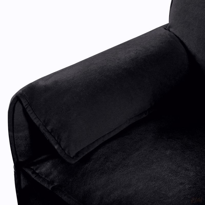 Canapé modulaire rembourré à assise profonde modulaire, Noir, 33.45" H x 75.59" W x 57.48" D