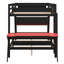 Lit superposé double pleine grandeur avec 2 bureaux intégrés, ports USB pour bureau et panneau perforé, cadre en bois pour enfants adolescents-1209031157-1209031113