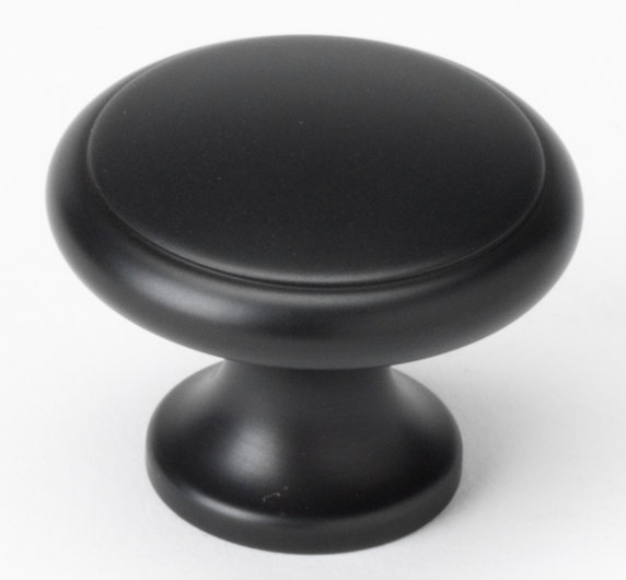 Poignée champignon 1 1/4 po de diamètre, Noir mat