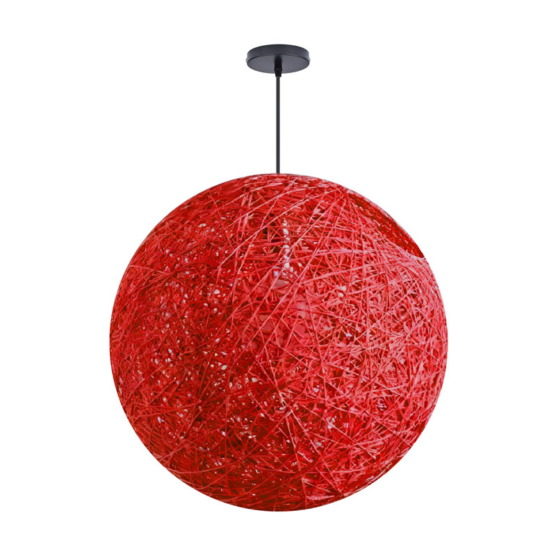 Luminaire suspendu sphère 1 lumière blanc, H 7,87 po x l 7,87 po x P 7,87 po, Rouge