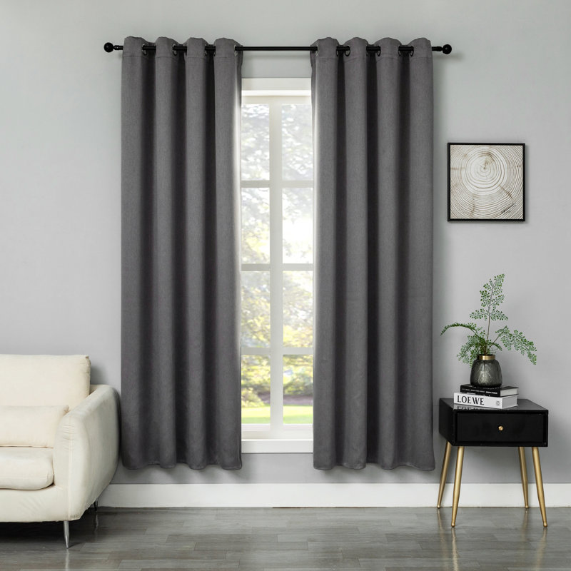 Catalano Blackout Curtains / Drapes Pair, Gray, 52" W x 96" L
