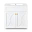 Meuble-lavabo 30 po avec lavabo en céramique, armoire de rangement autoportante moderne avec poignées dorées, portes à fermeture douce, rangement pour salle de bain