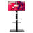 Aivree Black Adjustability Multi Screen Floor Stand Mount for Greater Than 50" with Shelving, Holds up to 30 kg.