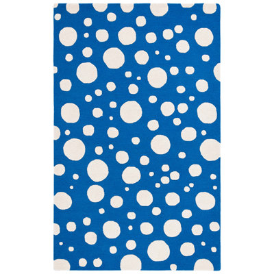Camey Blue Ivory Hand-Woven Rug