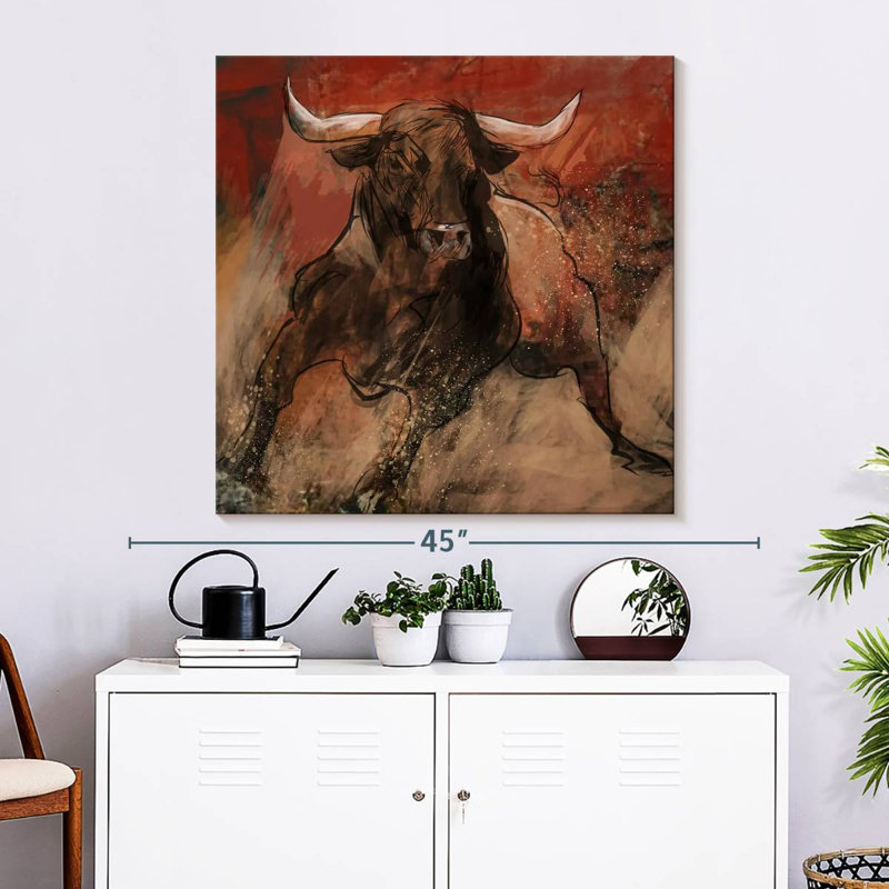 Brampt Bull Abstract, 33" H x 33" W