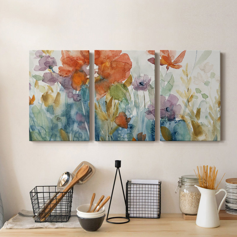 " Timeless Gardens " 3 - Pieces, 36" H x 72" W x 1" D