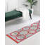 Tapis oriental en polypropylène tissé à la machine en rouge / gris / bleu-635400880