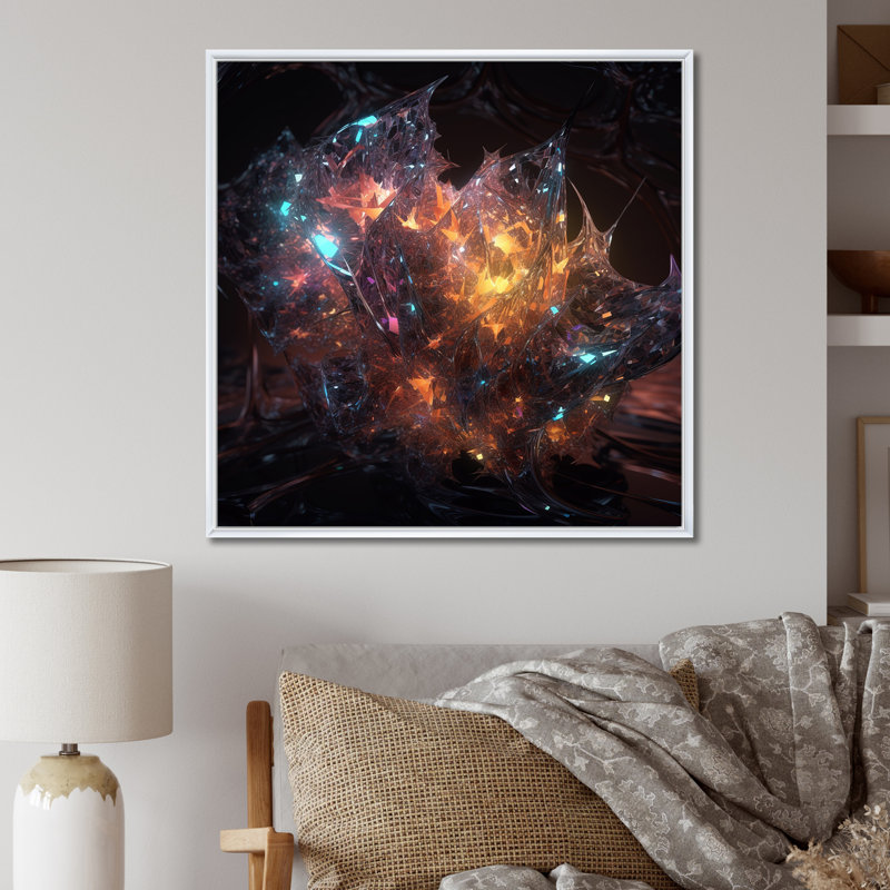 Liquid Crystal Fusion - Print, White Floater Framed, 16" H x 16" W x 1" D