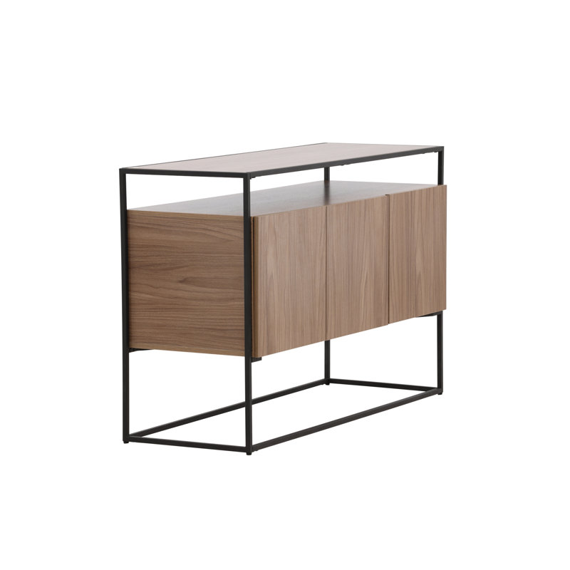 Lakila Poplar 3 - Door Rectangle Accent Cabinet, Black/Brown