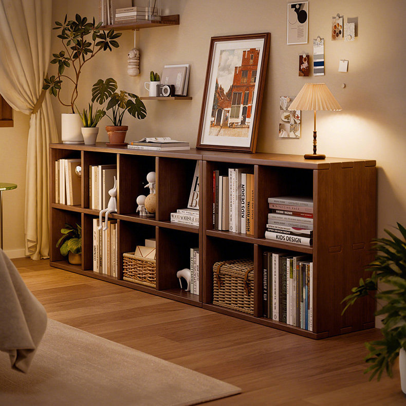 Bibliothèque en bois massif à 8 panneaux, armoire à panneau domestique, bibliothèque sur pied, armoire de rangement de salon, armoire basse combinée, armoire de rangement.