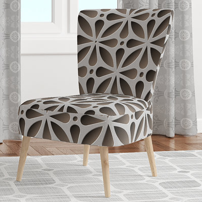 Chaise d'appoint en velours rembourrée à motif floral - Chaise d'appoint moderne à motif floral