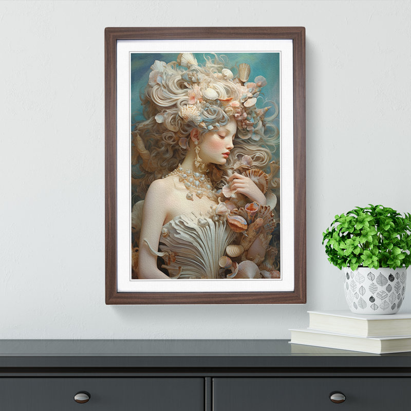 Seashell Rococo - Framed Print, Walnut Framed, 34cm H x 25cm W