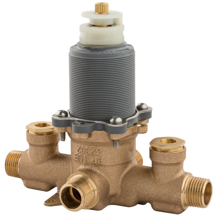 Thermostatic Temperature and Volume Control Tub and Shower Valve