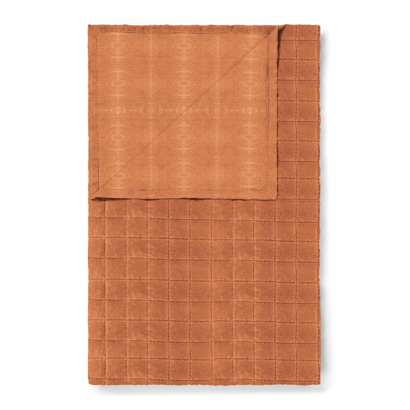 Julia Cotton Solid Colour Bedspread, W270 x L265cm, Orange