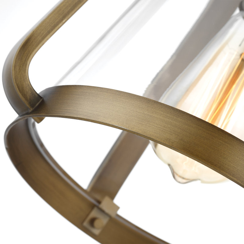 Luminaire suspendu conique à 1 lumière Iola, H 11,88 po x l 10 po x P 10 po, Laiton naturel