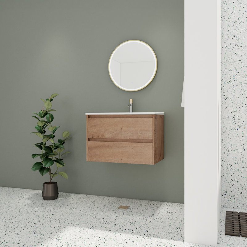 Meuble-lavabo mural simple 30 po avec comptoir en céramique