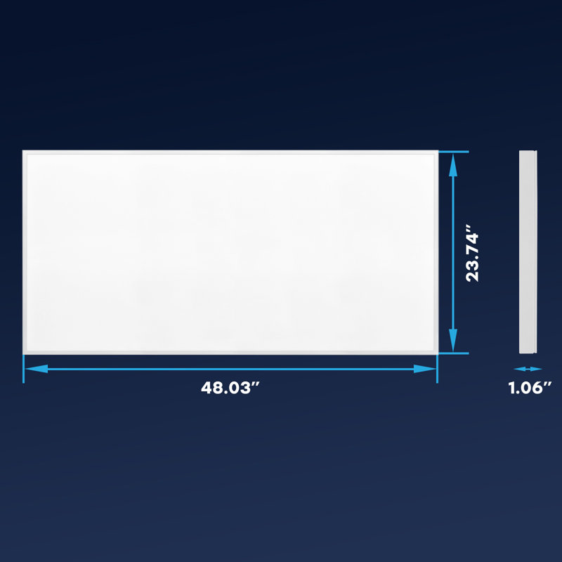 Slim Surface Mount Panel Light 5CCT 2700K-5000K Dimmable LED Panel Lights Edge Lit Damp Rated ETL, 62 W