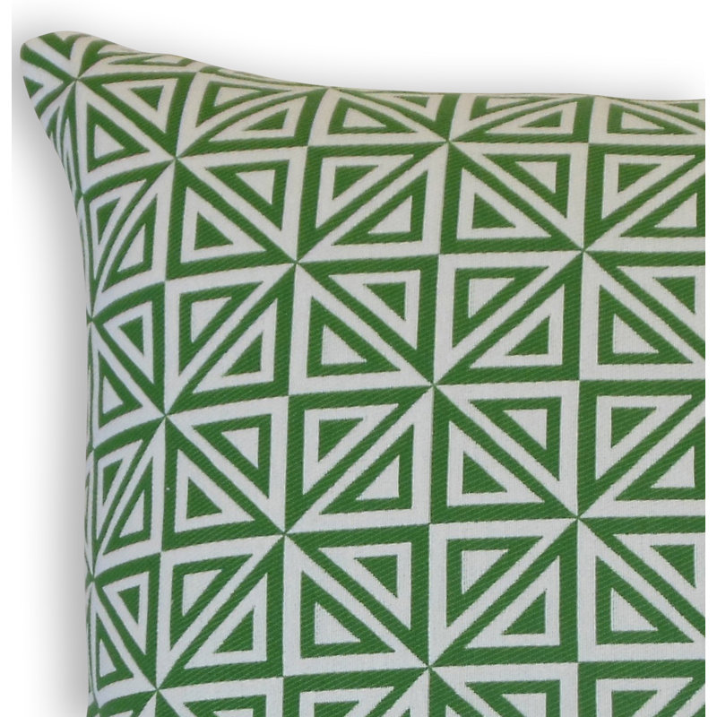 Coussin décoratif géométrique Inaya, Hauteur (26 po) x largeur (26 po), Kelly
