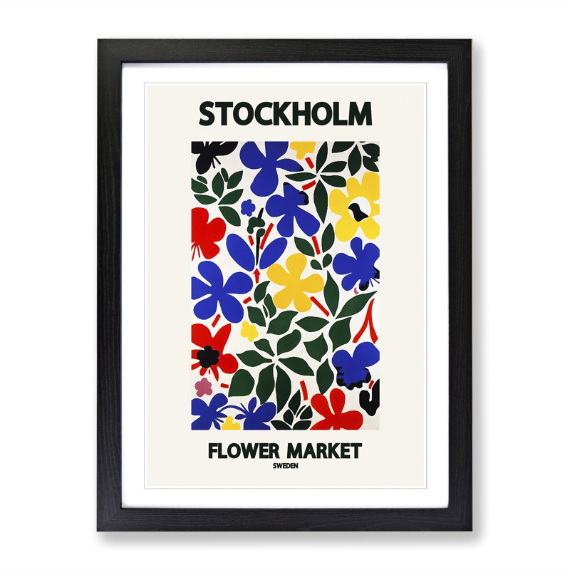 Stockholm Flower Market Exhibition 7 - Single Picture Frame Print on Wood, 46cm H x 34cm W x 2cm D