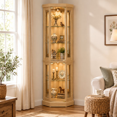 Vitrine d'angle éclairée