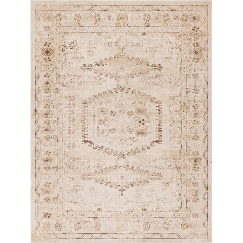 Vern Oriental Area Rug, Rectangle 8' x 10', Beige