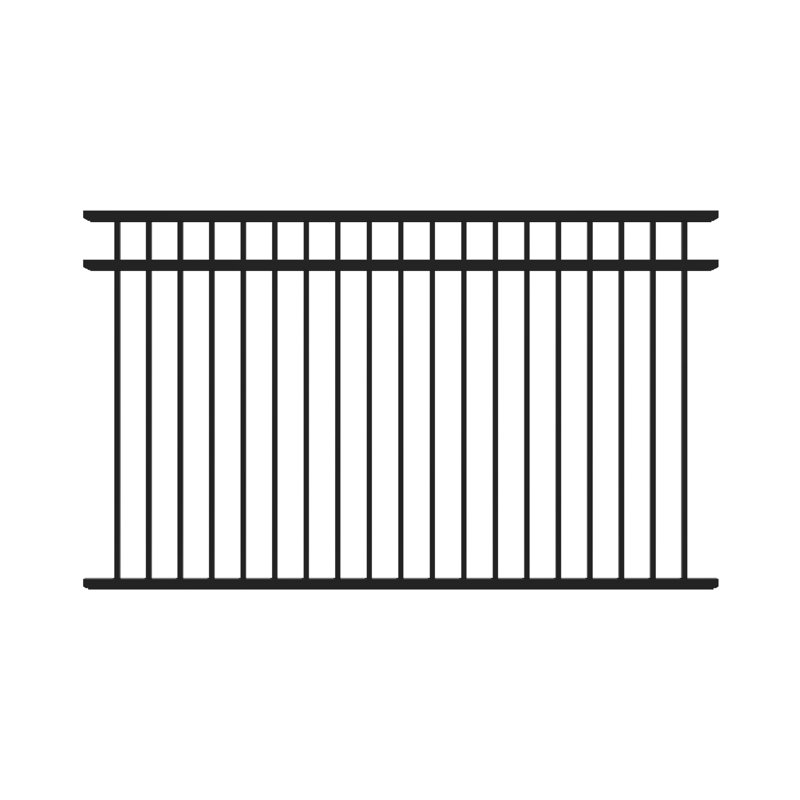 FORTRESS A2 2.5-in x 2.5-in x 6.5-ft Gloss Black Aluminum Flat Top and Bottom Design Gate End Post for Pool Application