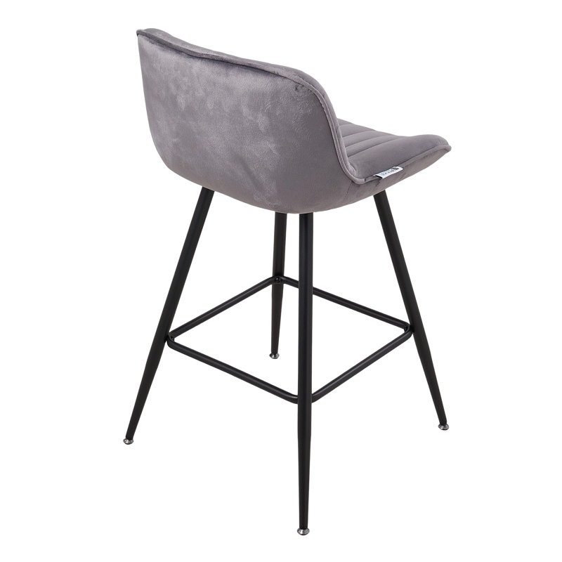 Upholstered Counter Stool, Grey