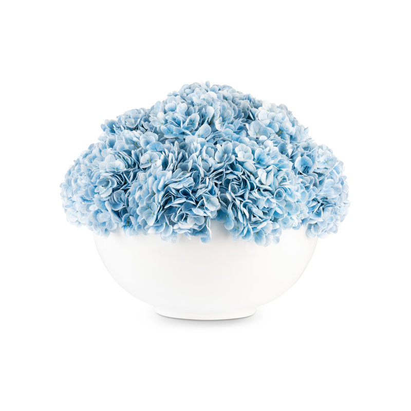 Lumi Large Realtouch Hydrangea Centerpiece, Blue