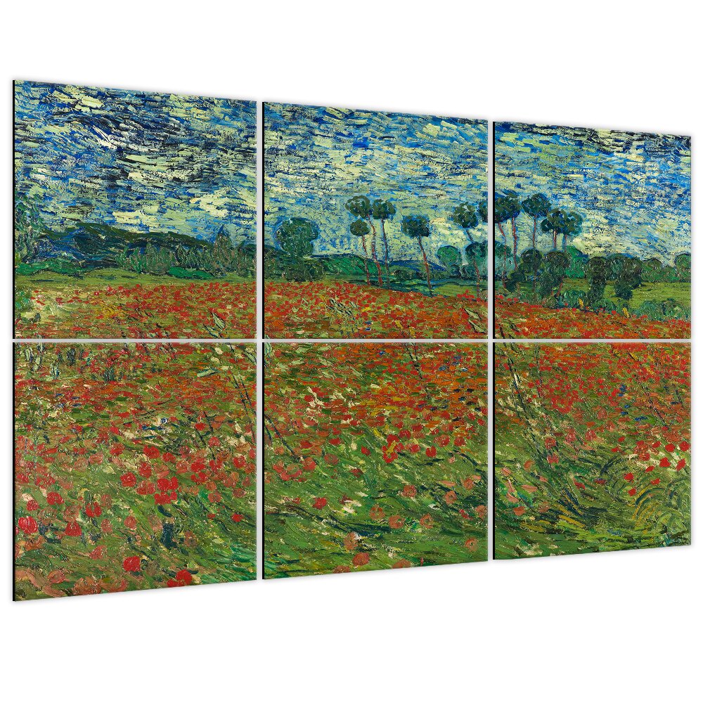 6-tlg. Poster-Set Mohnfeld von Vincent Van Gogh