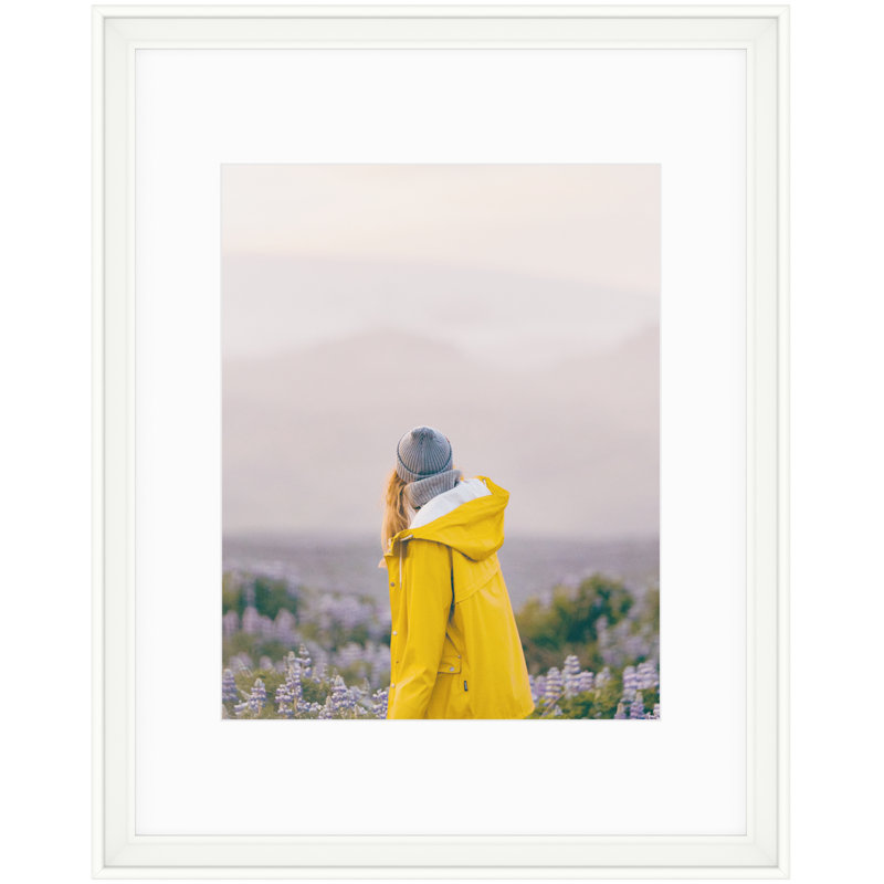Picture Frame with Mat, White, 8" x 10"
